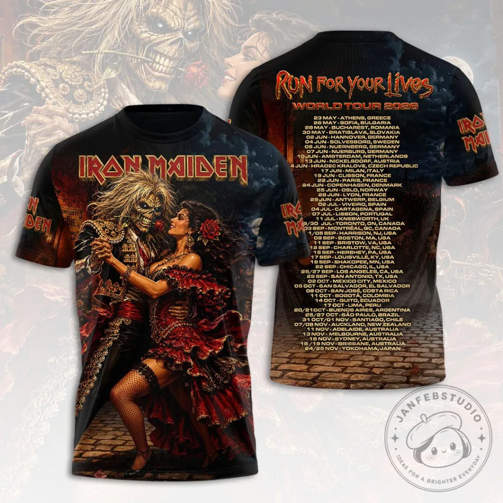 2026 World Tour Graphic Tee - Iron Maiden Run For Your Lives