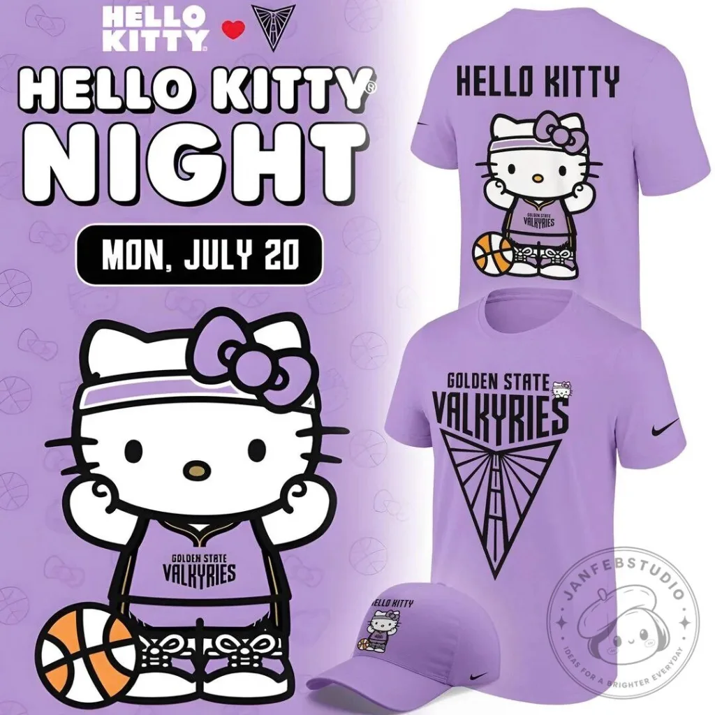 Golden State Valkyries Hello Kitty Basketball Team Fan T-Shirt