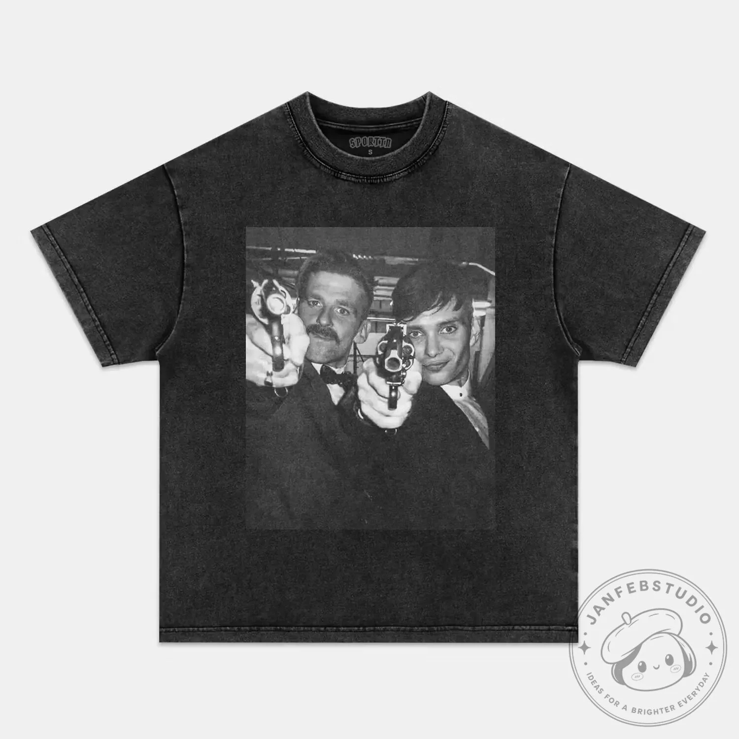 Peaky Blinders Thomas Shelby John Shelby Black and White T-Shirt