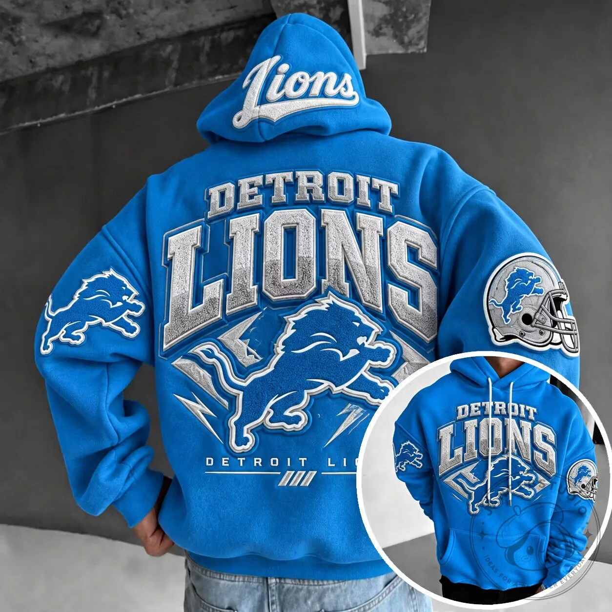 Detroit Lions NFL Football Team Blue Hoodie