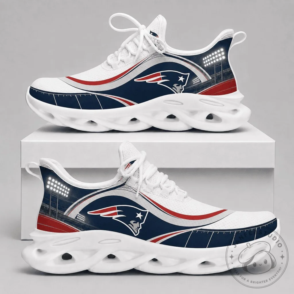 New England Patriots NFL Team Logo White Chunky Athletic Sneakers