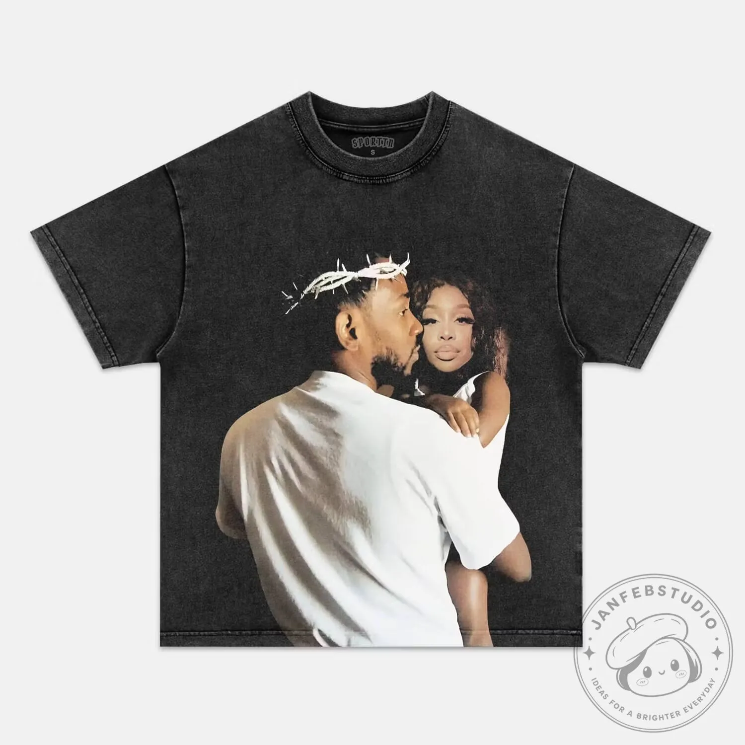 Kendrick Lamar and SZA Music Album Cover Art Black T-Shirt