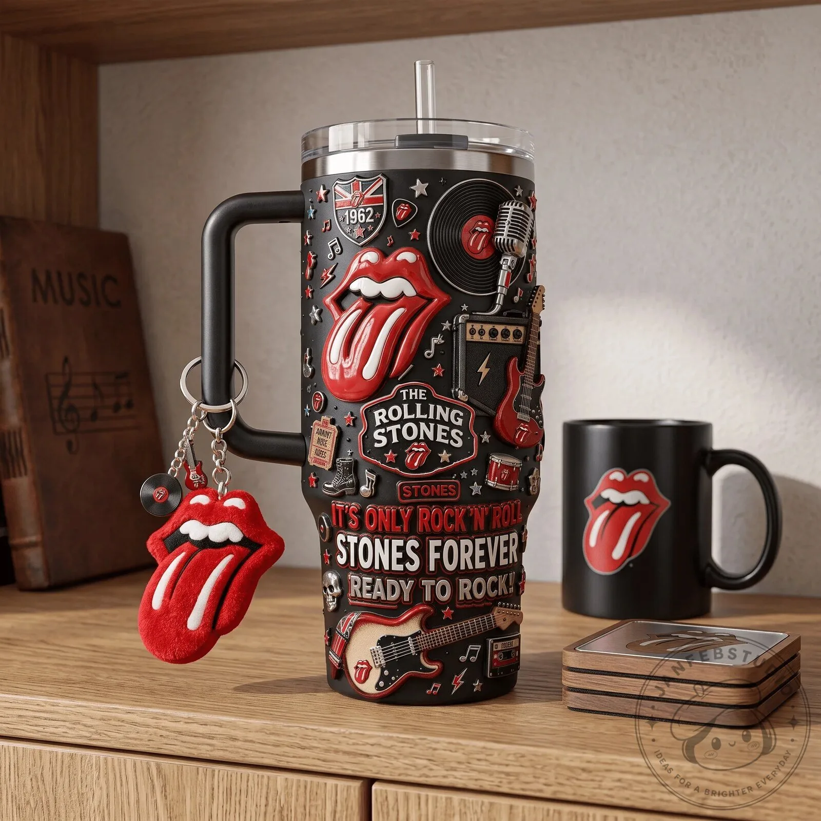 The Rolling Stones It's Only Rock and Roll 40oz Tumbler with Handle 8 The Rolling Stones It