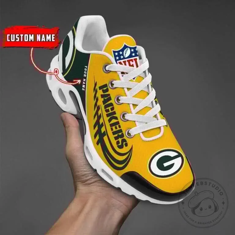 Green Bay Packers Custom Name Yellow Football Team Fan Shoes