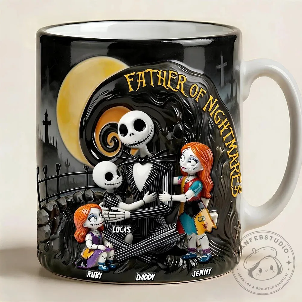 Father of Nightmares Jack Skellington Sally Personalized Family Coffee Mug 9 Father of Nightmares Jack Skellington Sally Personalized Family Coffee Mug