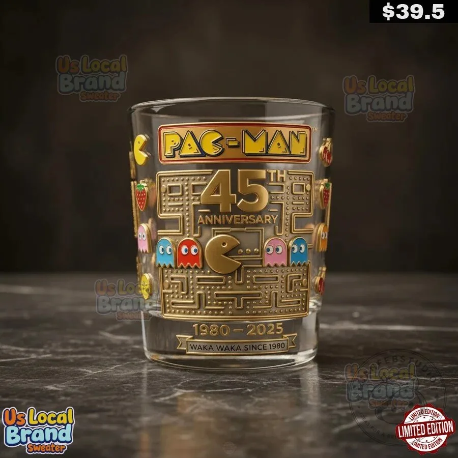 Pac-Man 45th Anniversary 1980-2025 Waka Waka Since 1980 Drinking Glass