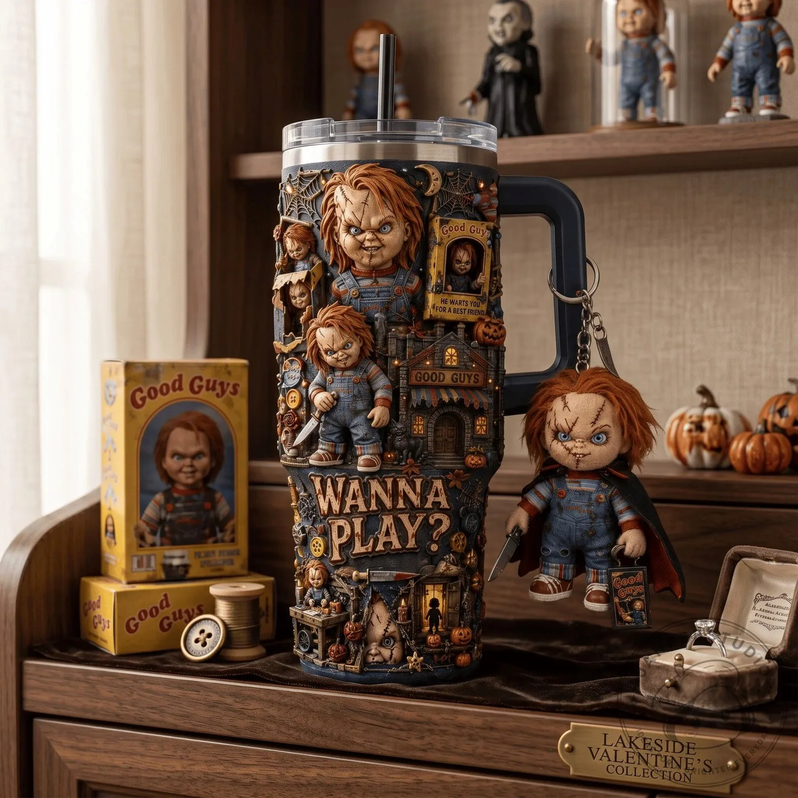Chucky Good Guys Wanna Play Horror Movie Character Stainless Steel Tumbler