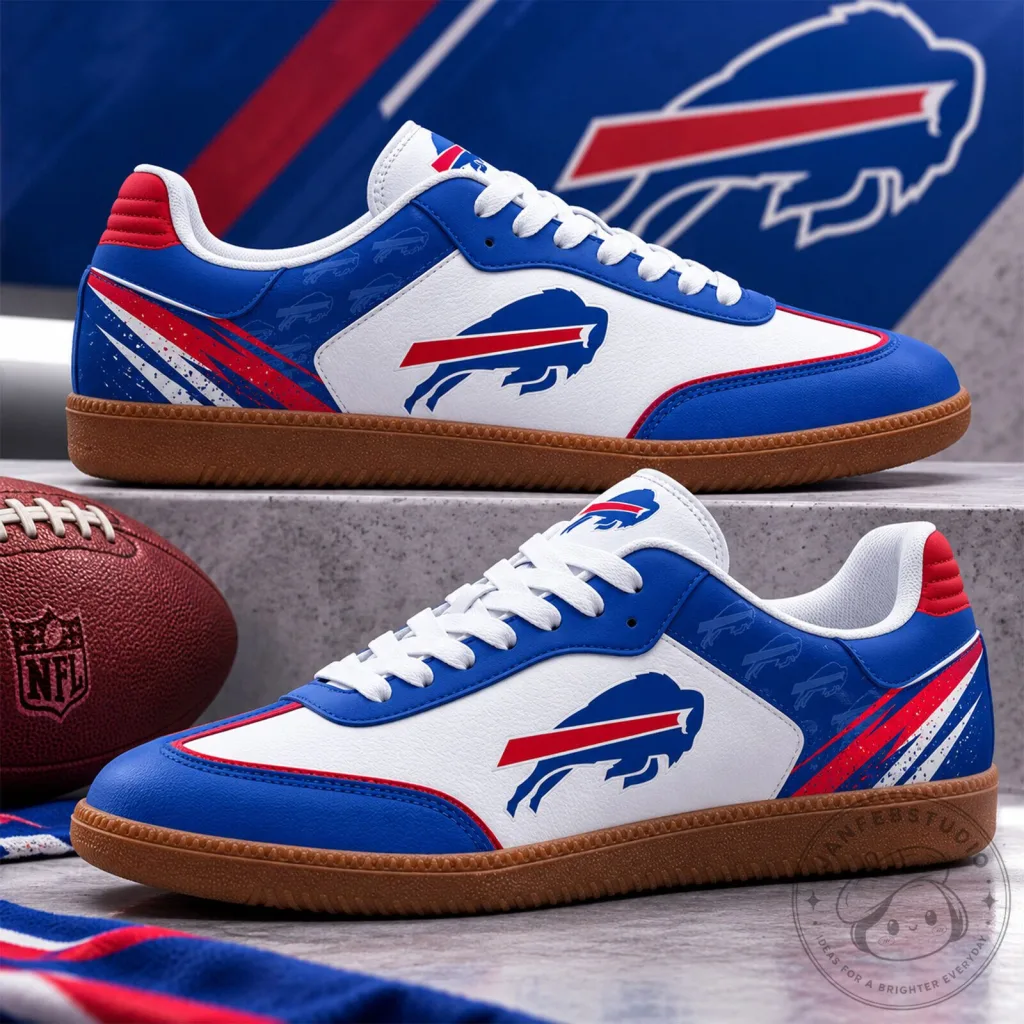 Buffalo Bills NFL Football Team Logo White Blue Red Fan Shoes