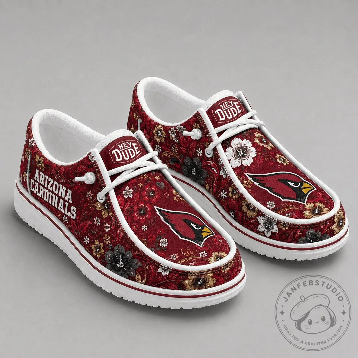Arizona Cardinals NFL Team Floral Pattern Loafer Shoes