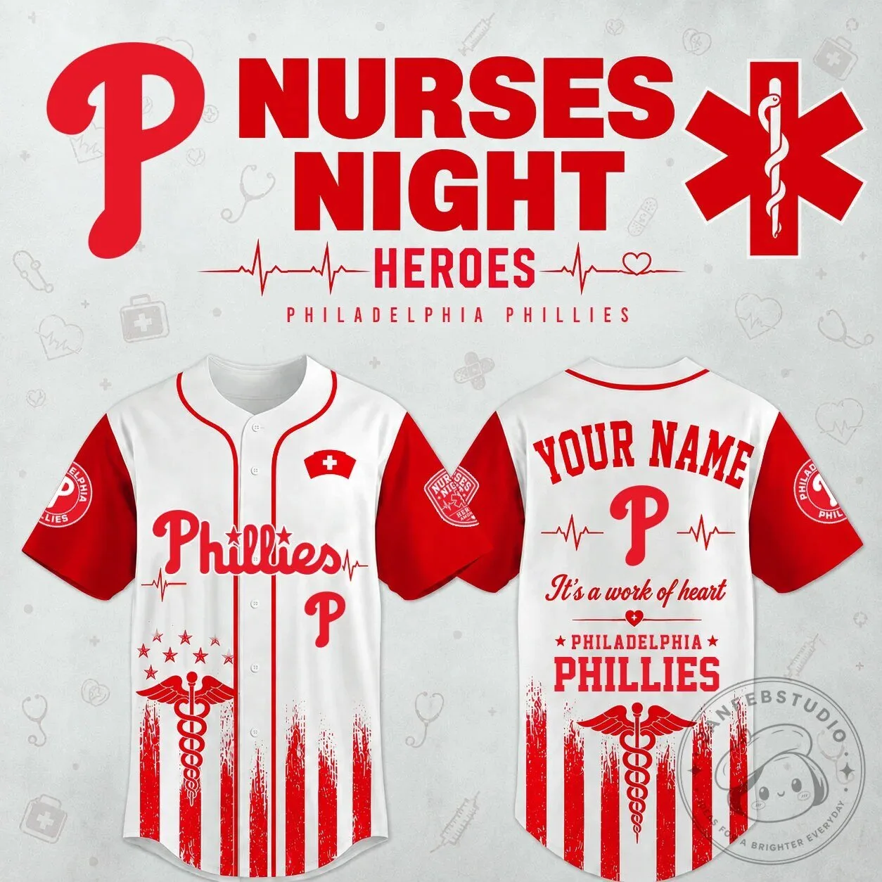 Philadelphia Phillies Nurses Night Heroes Baseball Jersey