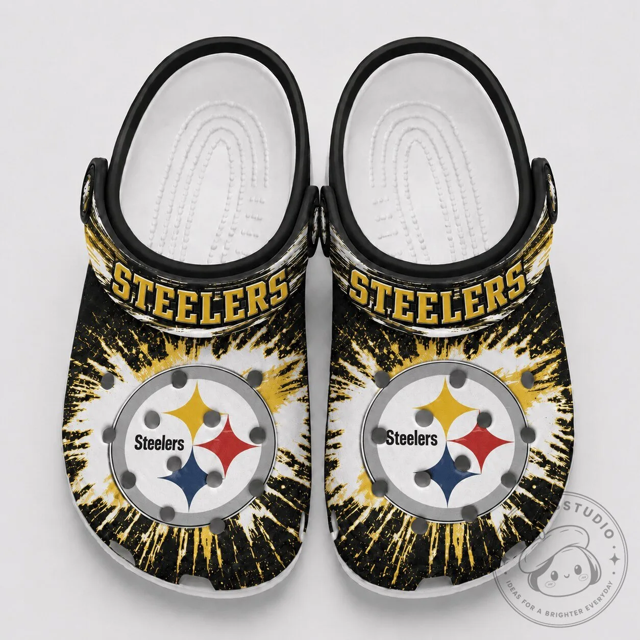 Pittsburgh Steelers NFL Team Logo Splash Burst Custom Fan Crocs Shoes