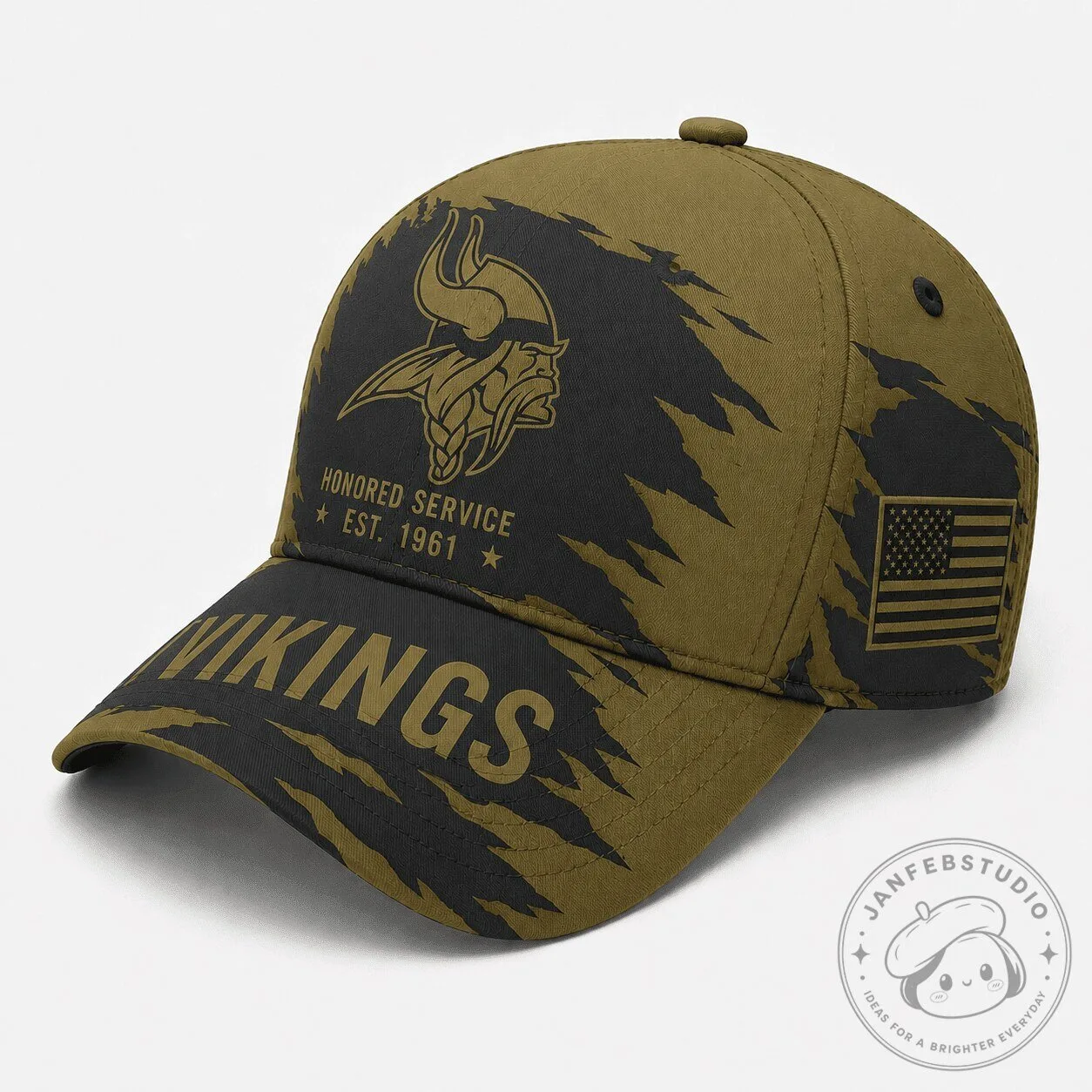 Minnesota Vikings Honored Service Military Inspired Baseball Cap Hat