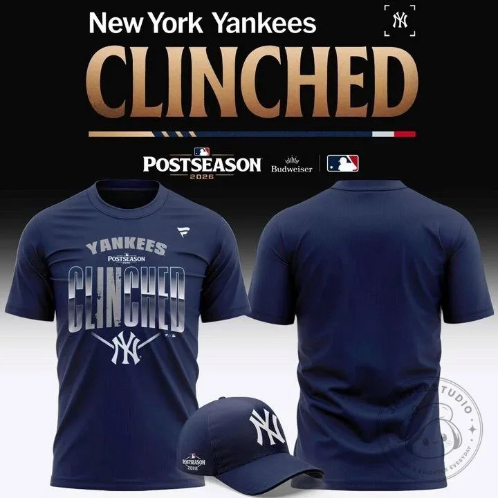 Navy Blue T-Shirt Celebrating New York Yankees 2026 Postseason Clinch