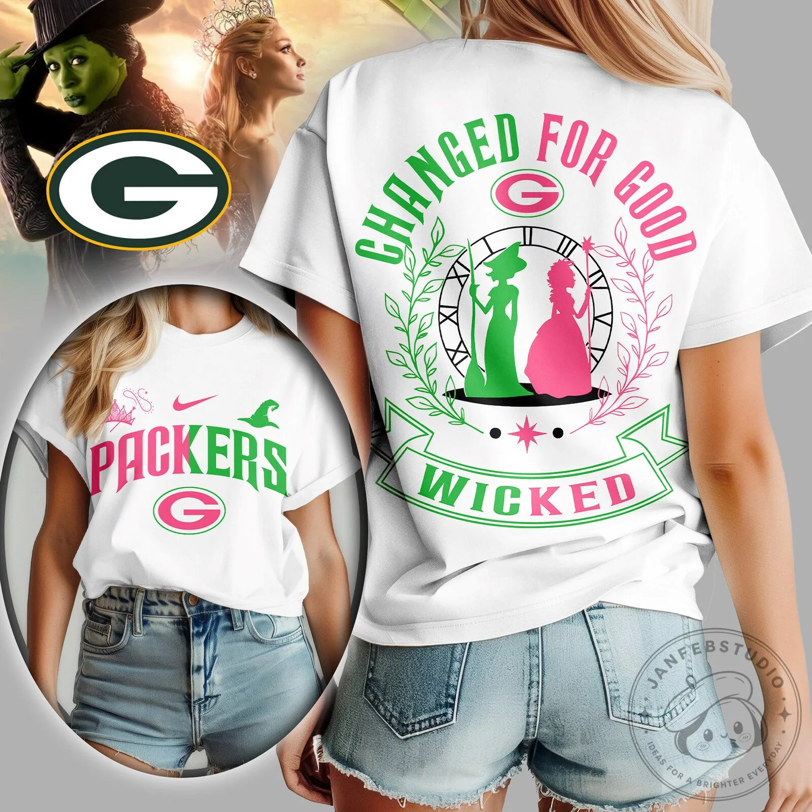 Green Bay Packers Wicked Changed For Good Women's T-Shirt