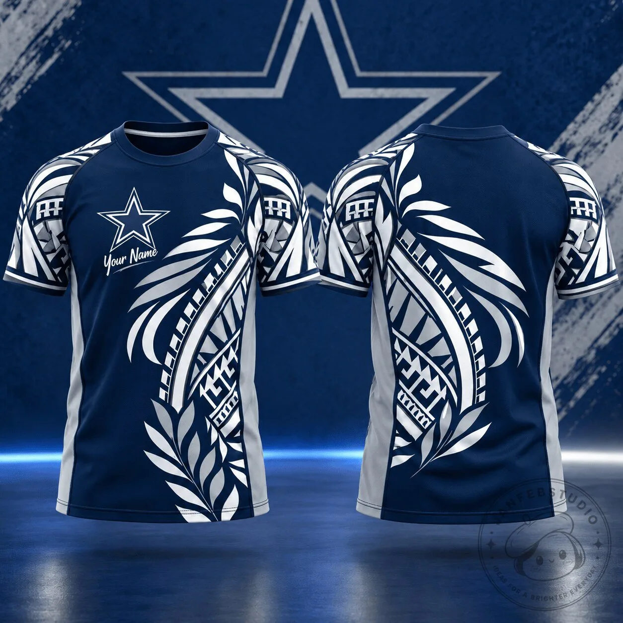 Dallas Cowboys NFL Football Tribal Graphic Custom Name T-Shirt