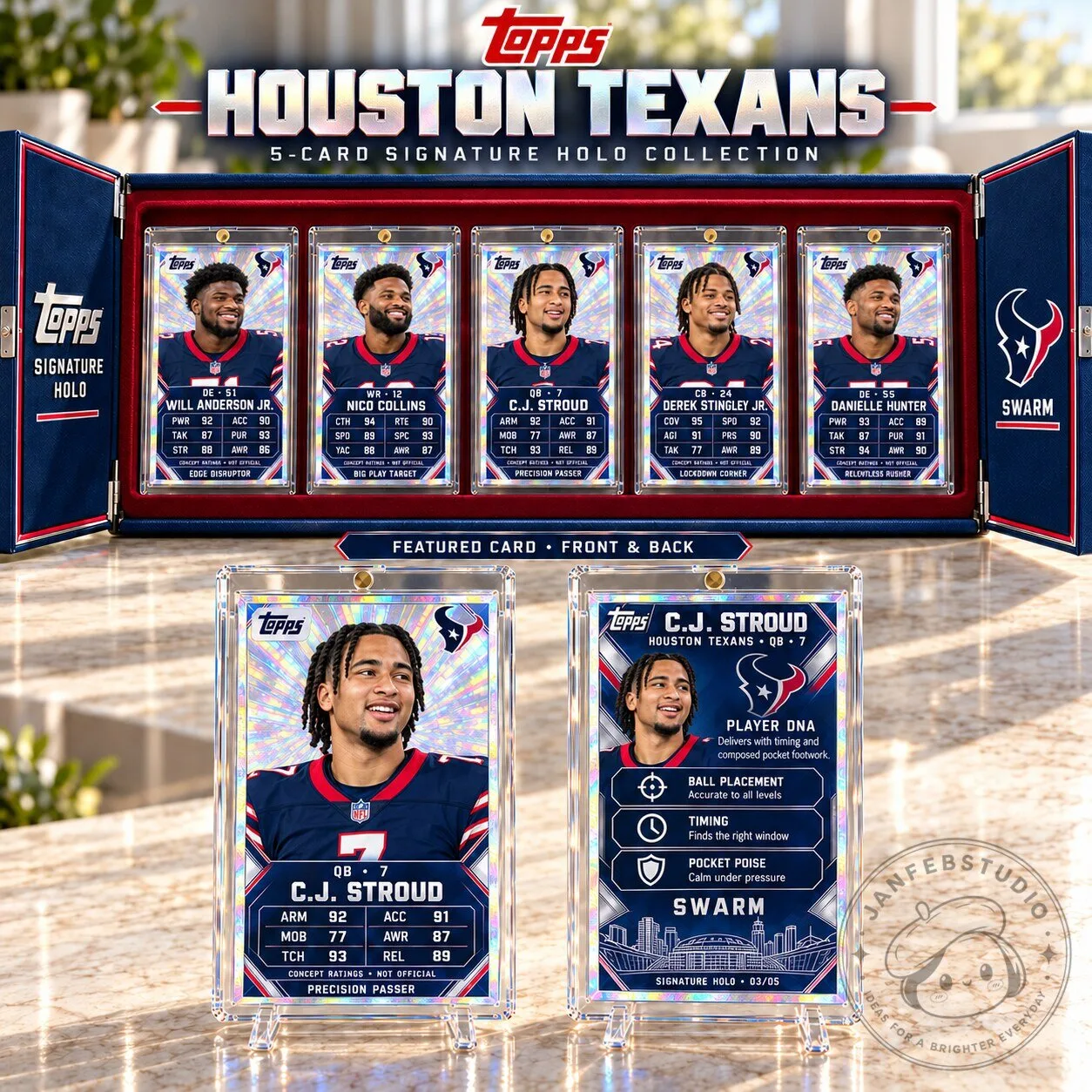 Houston Texans C.J. Stroud Signature Holo Collection Trading Card Set