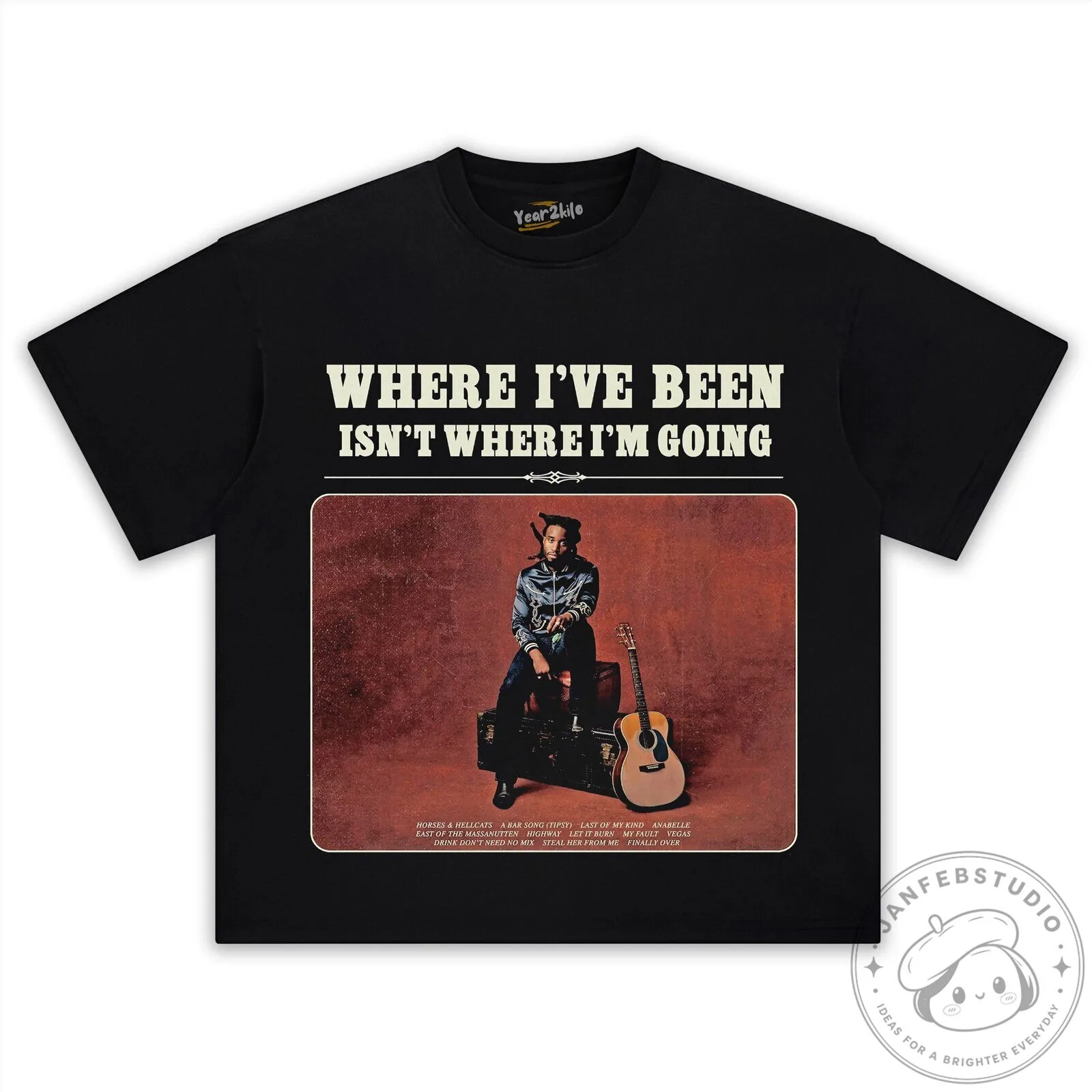 Shaboozey Country Music Tee, Where I've Been Isn't Where I'm Going Album Cover T-Shirt