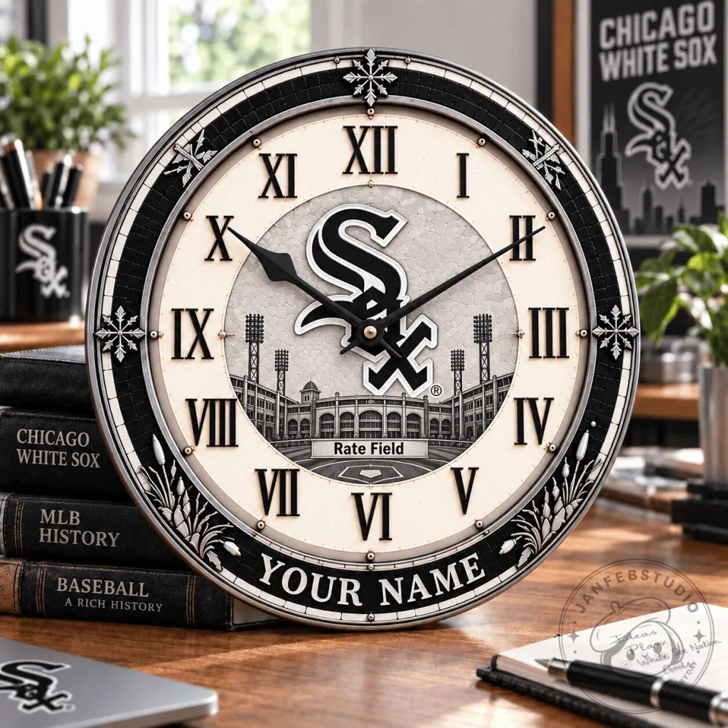 Chicago White Sox Baseball Team Rate Field Personalized Wall Clock