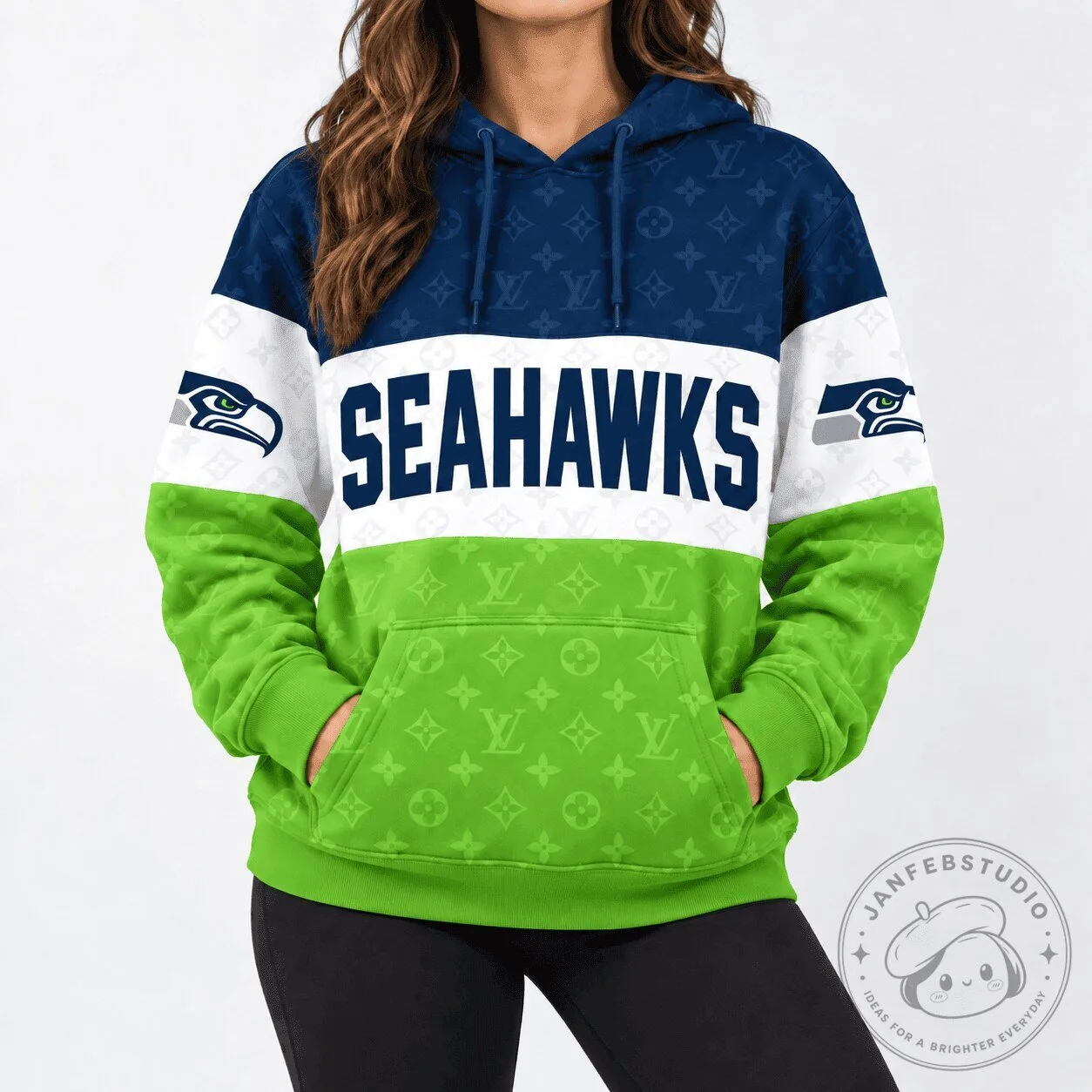 Seattle Seahawks National Football League Louis Vuitton Pattern Hoodie