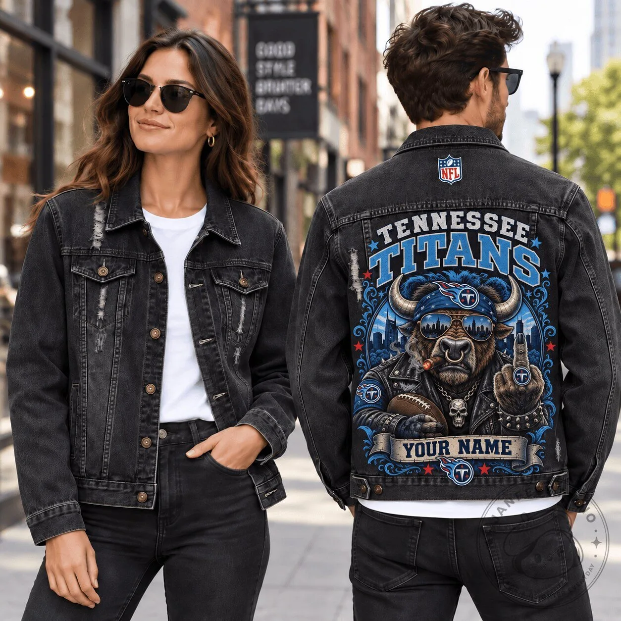 Tennessee Titans NFL Football Team Custom Denim Jacket