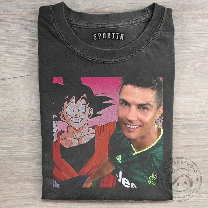 Cristiano Ronaldo and Goku Funny Collaboration Graphic T-Shirt