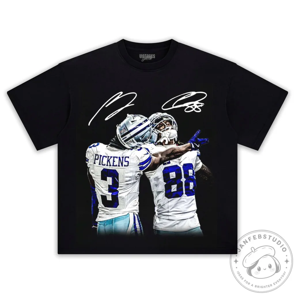 George Pickens and CeeDee Lamb Dallas Cowboys Football Signature T-Shirt