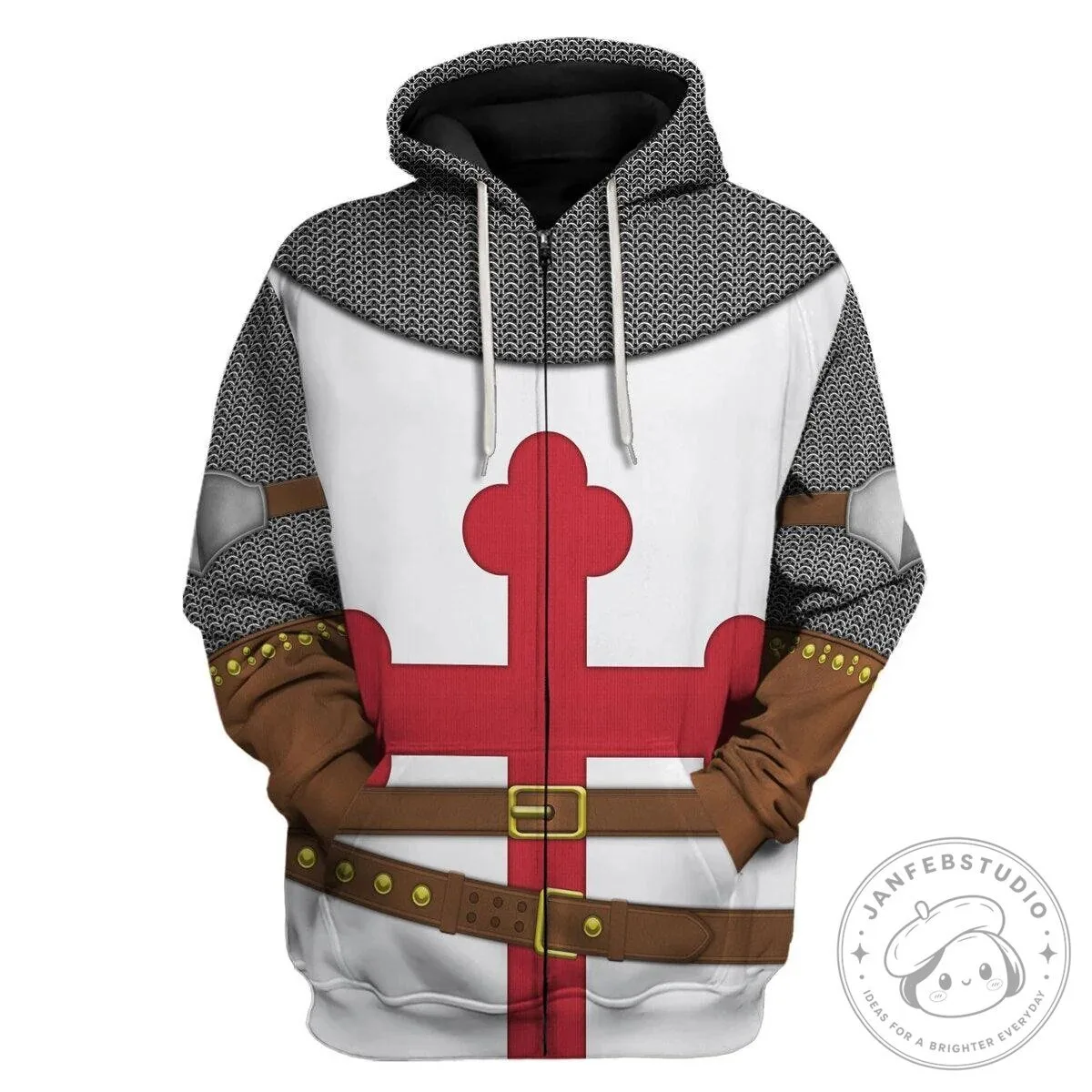 Knights Templar Crusader Medieval Armor Chainmail Costume Hoodie 20 Knights Templar Crusader Medieval Armor Chainmail Costume Hoodie