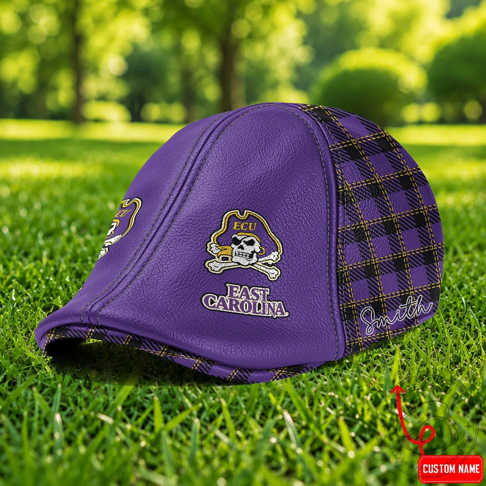 East Carolina Pirates NCAA Premium Ivy Cap Flat Hat with Custom Name