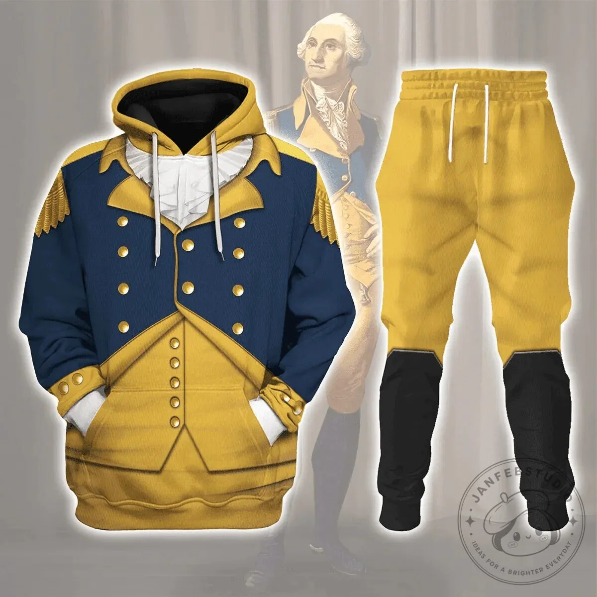 George Washington Indispensable Man Uniform All Over Print Hoodie