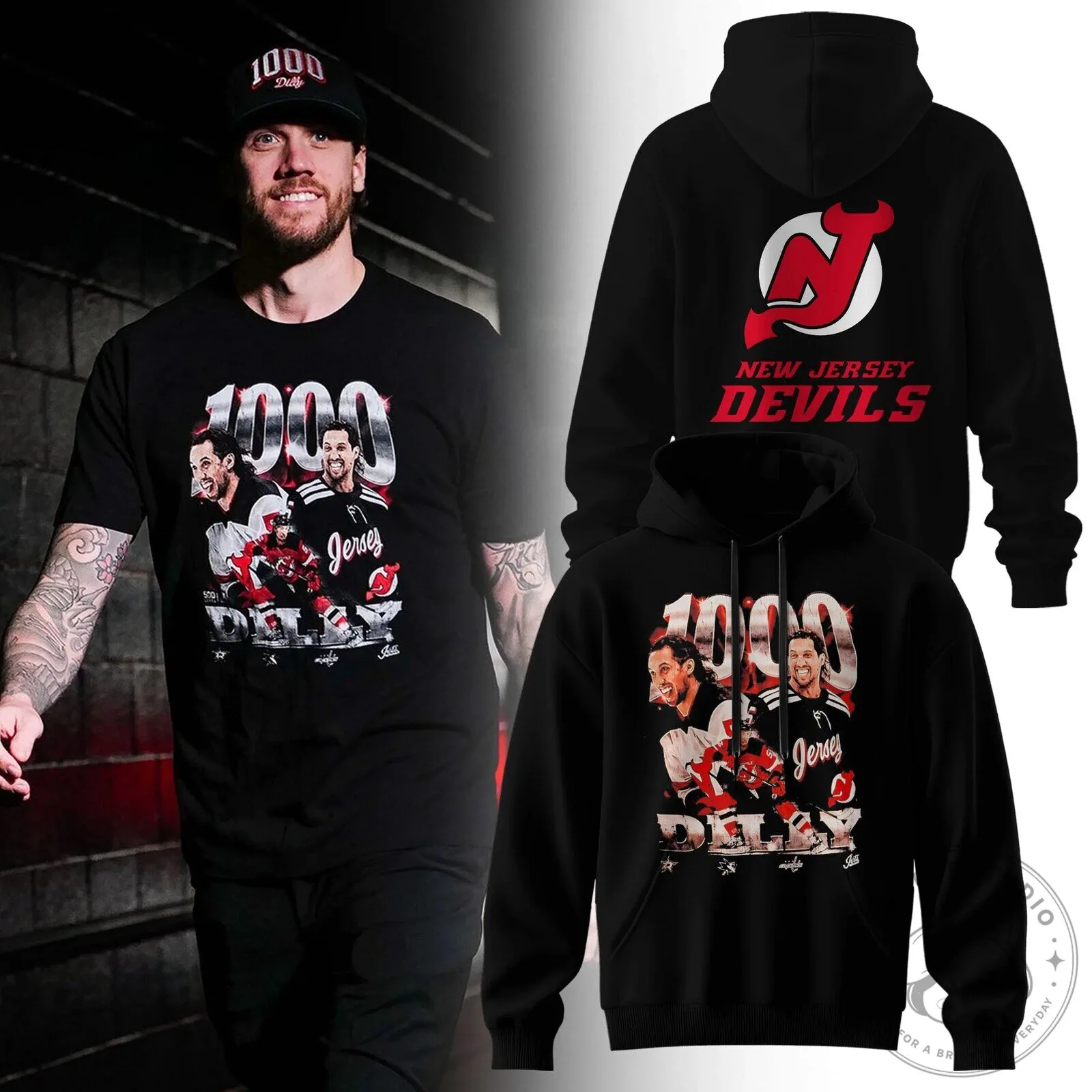 New Jersey Devils Damon Severson 1000 Games Commemorative Hoodie