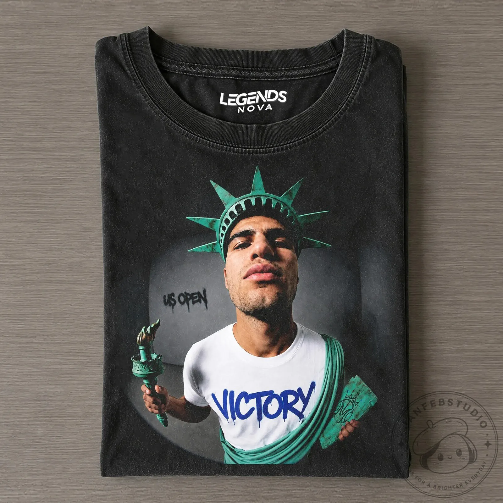 Carlos Alcaraz US Open Victory Statue of Liberty T-Shirt