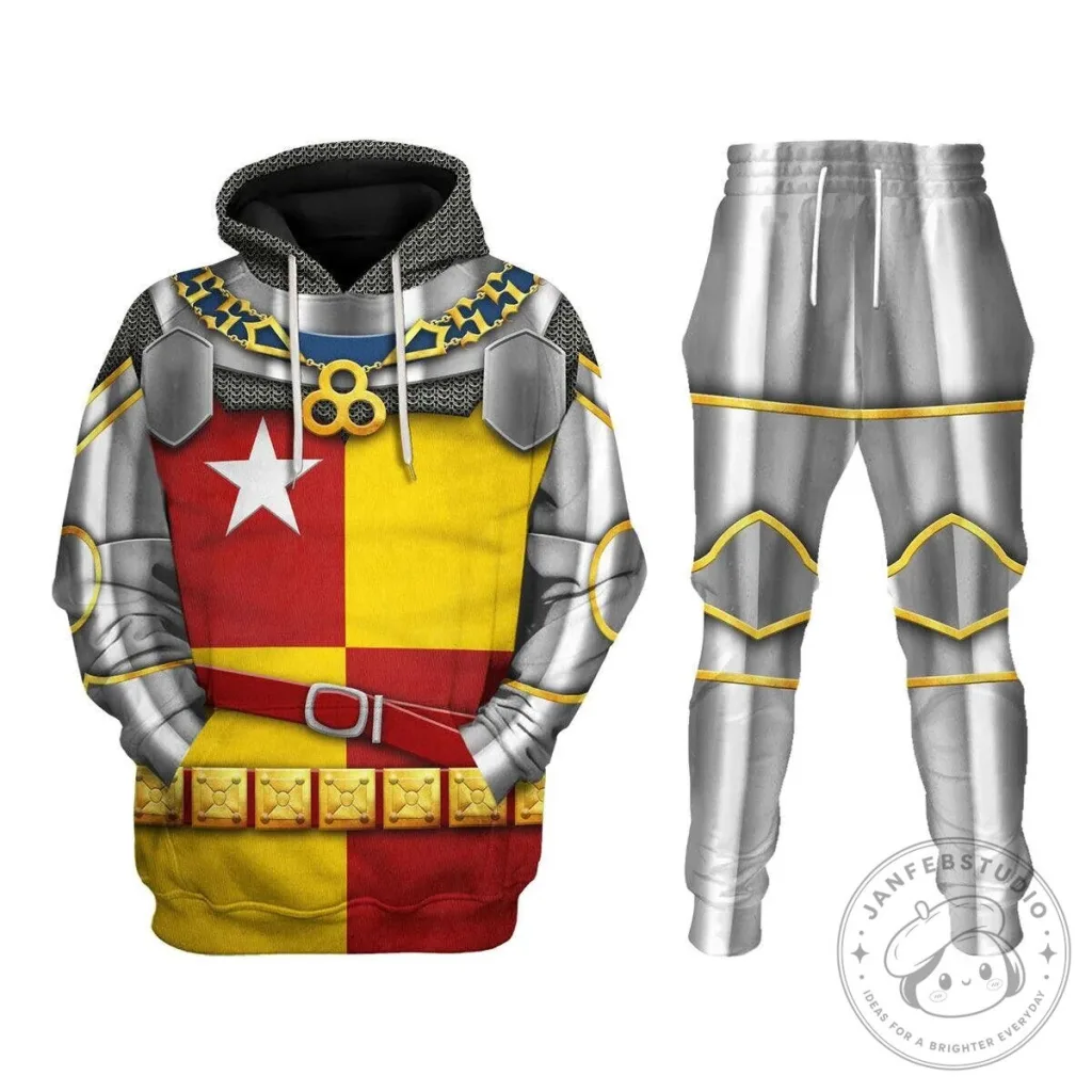 Richard de Vere Battle of Agincourt Knights Costume Hoodie and Pants Set
