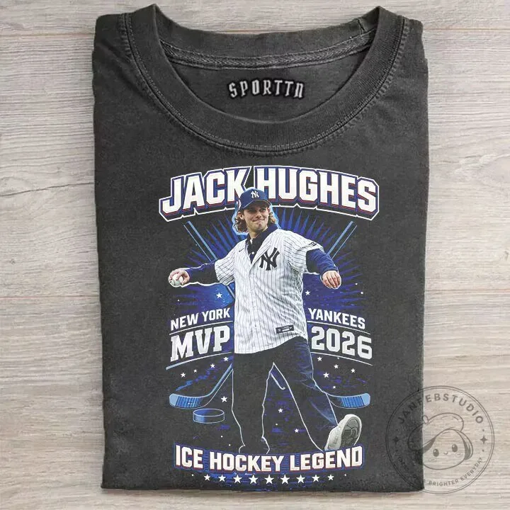 Jack Hughes New York Yankees MVP Ice Hockey Legend T-Shirt