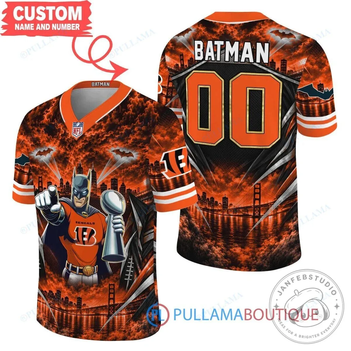 Cincinnati Bengals Batman Super Bowl Trophy Football Jersey