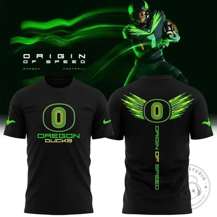 Oregon Ducks Football Origin of Speed Black Graphic T-Shirt