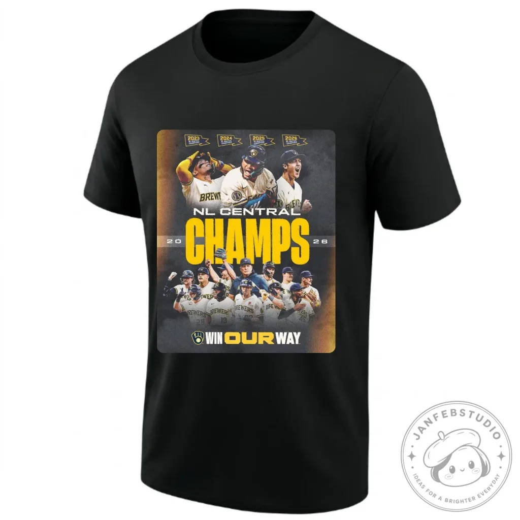 Milwaukee Brewers 2026 NL Central Champions Win Our Way Black T-Shirt