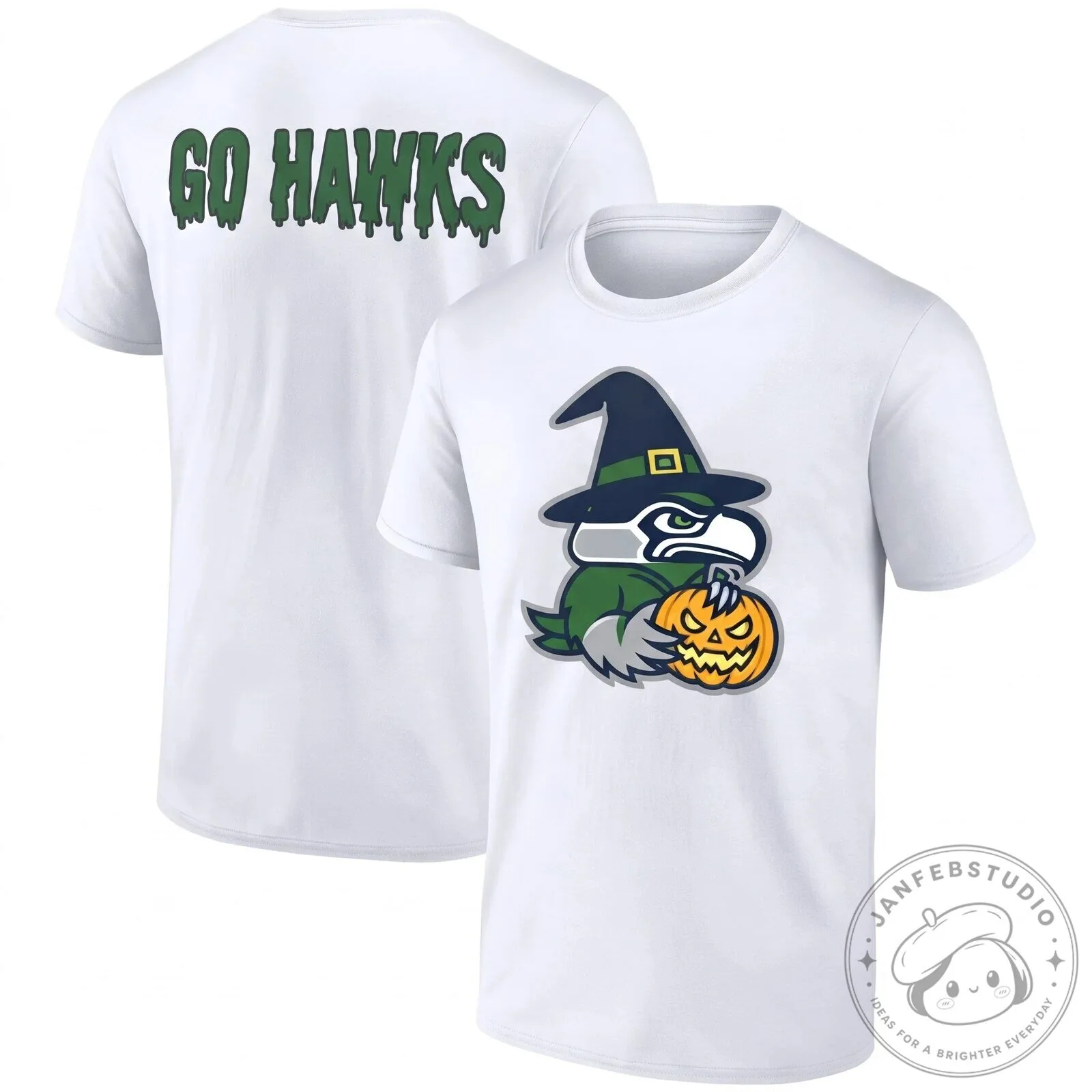 Seattle Seahawks Halloween Witch Mascot Holding Pumpkin Black T-Shirt 11 Seattle Seahawks Halloween Witch Mascot Holding Pumpkin Black T-Shirt