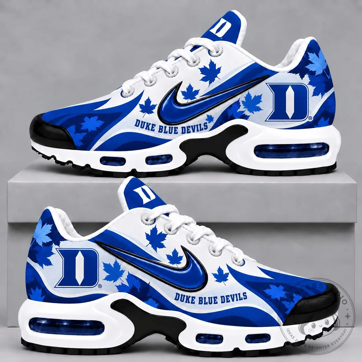 Duke Blue Devils Maple Leaf Pattern Athletic Sneakers