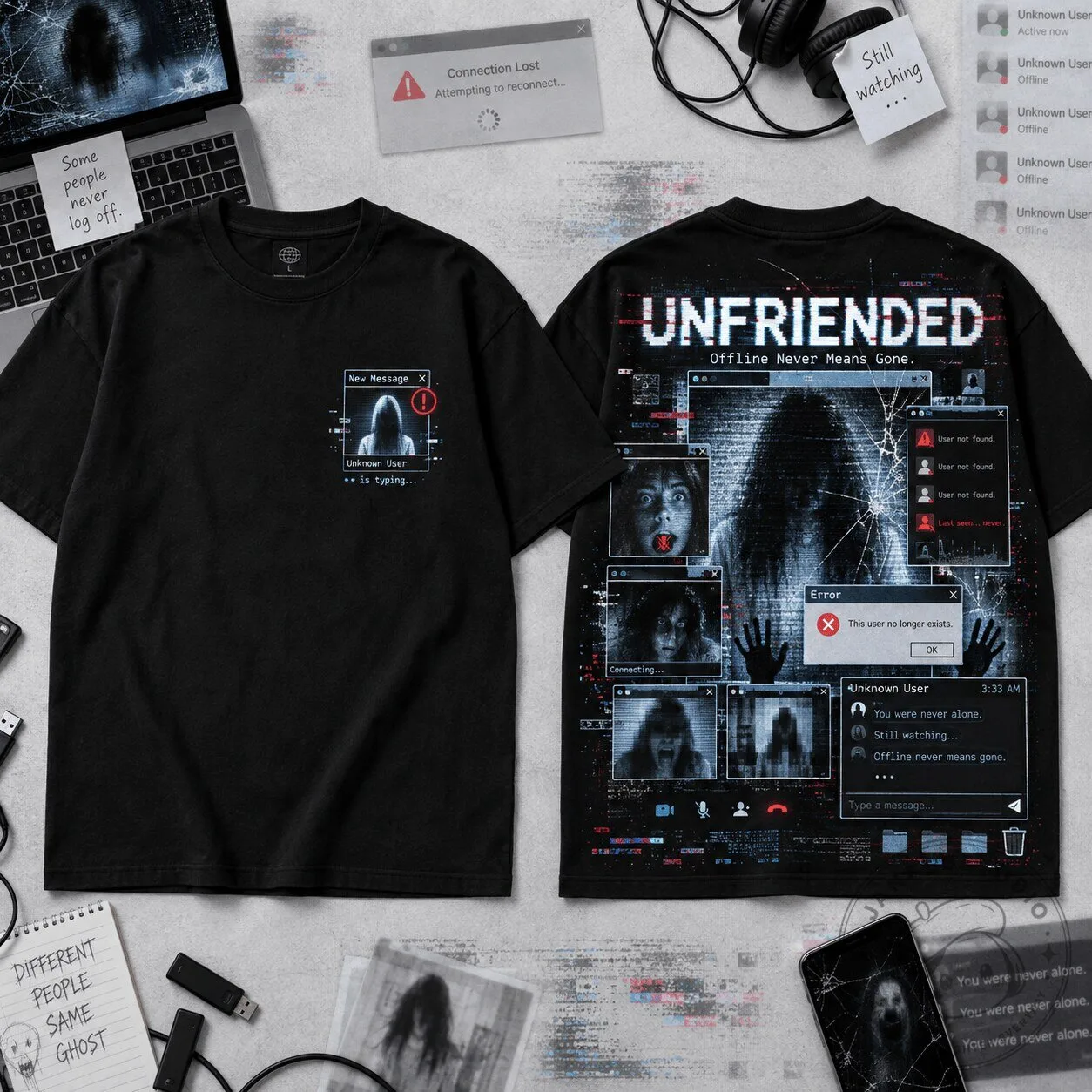 Unfriended Offline Never Means Gone Horror Movie T-Shirt 1 Unfriended Offline Never Means Gone Horror Movie T-Shirt