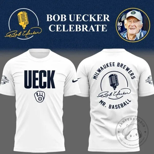 Celebrate T-Shirt for Mr. Baseball Bob Uecker by Milwaukee Brewers