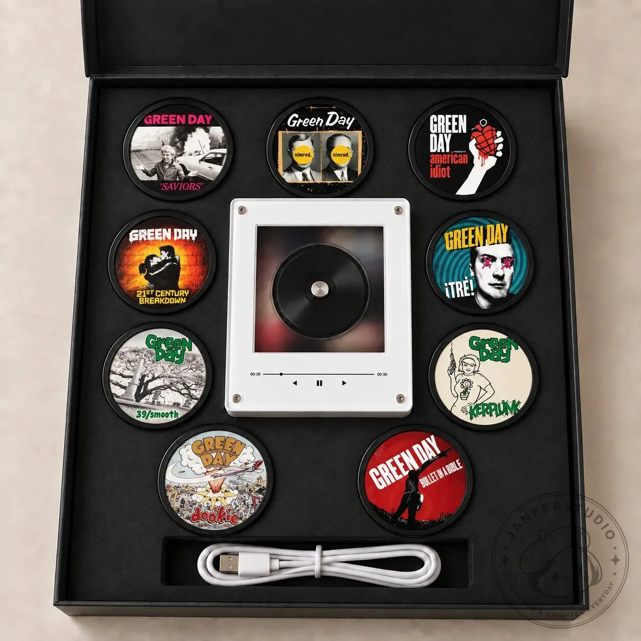 Green Day Album Cover Magnetic Tags Set, Punk Rock Music Decor Gift