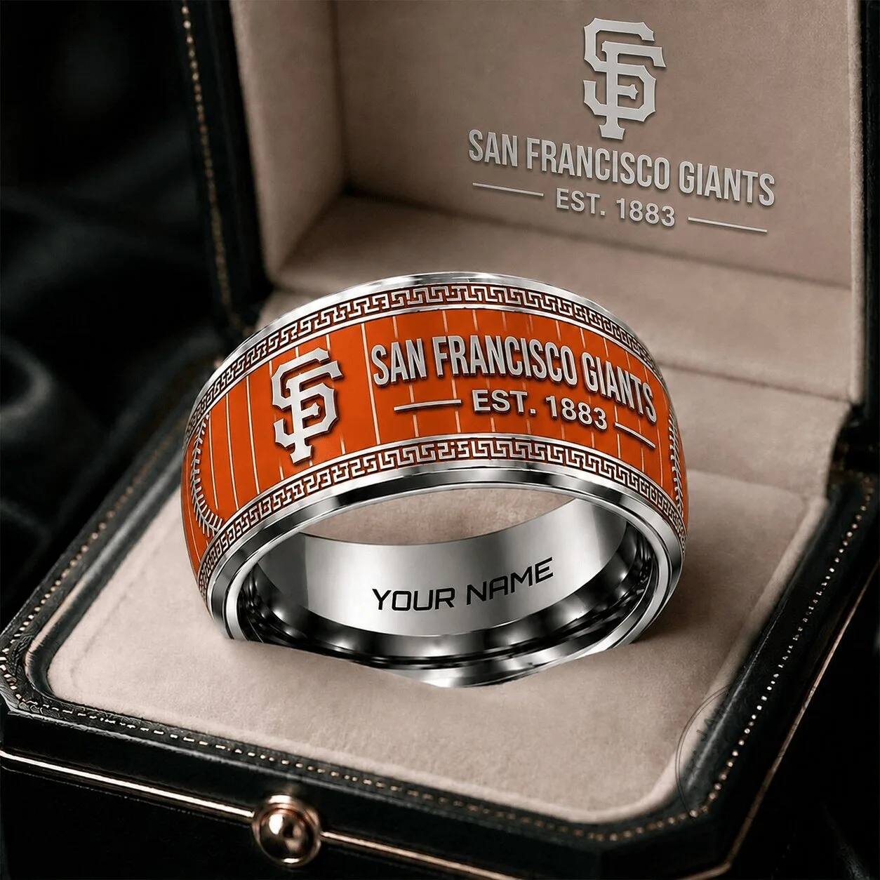 San Francisco Giants Baseball Team Logo Tungsten Steel Ring Personalized Gift