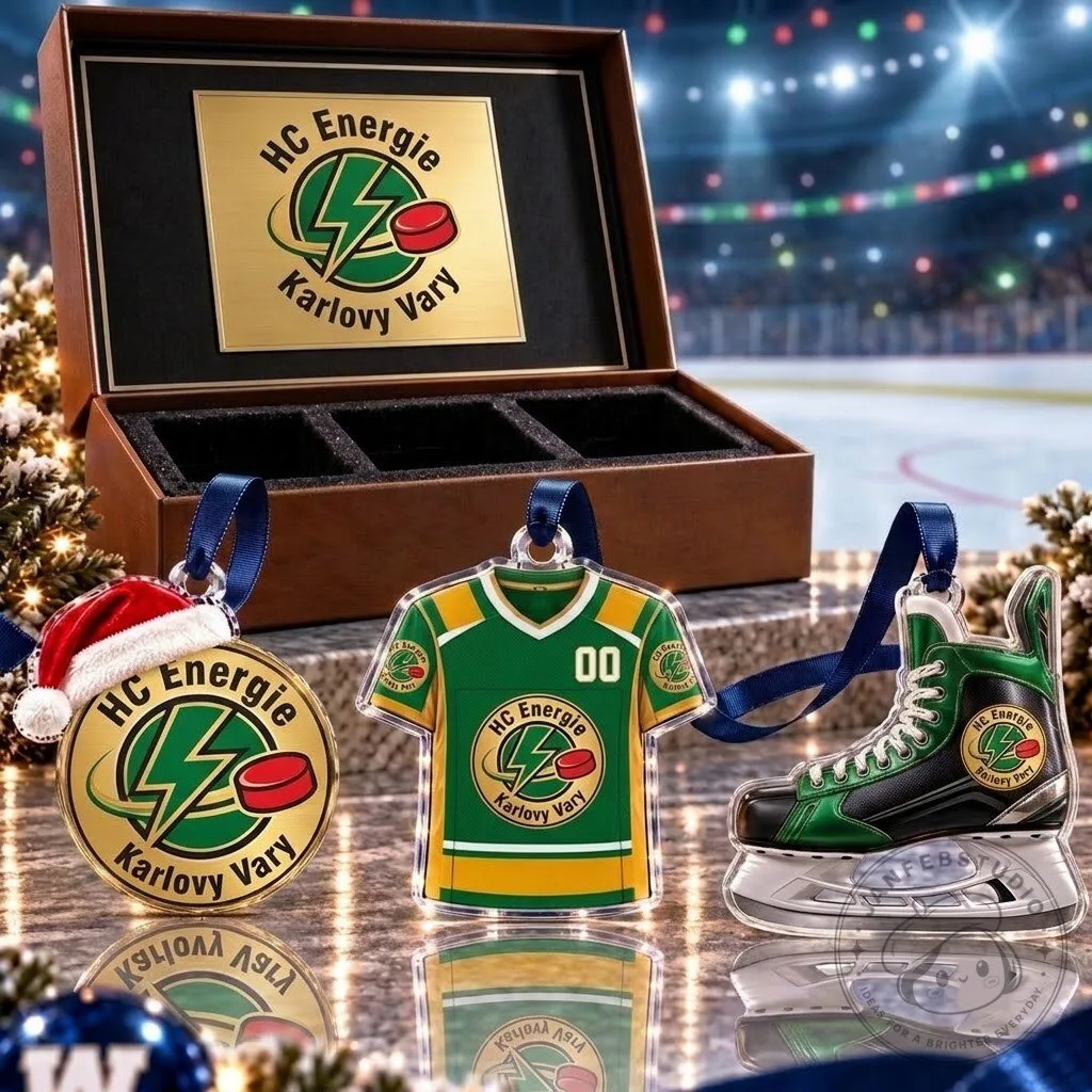 HC Energie Karlovy Vary Hockey Team Christmas Tree Ornament Set