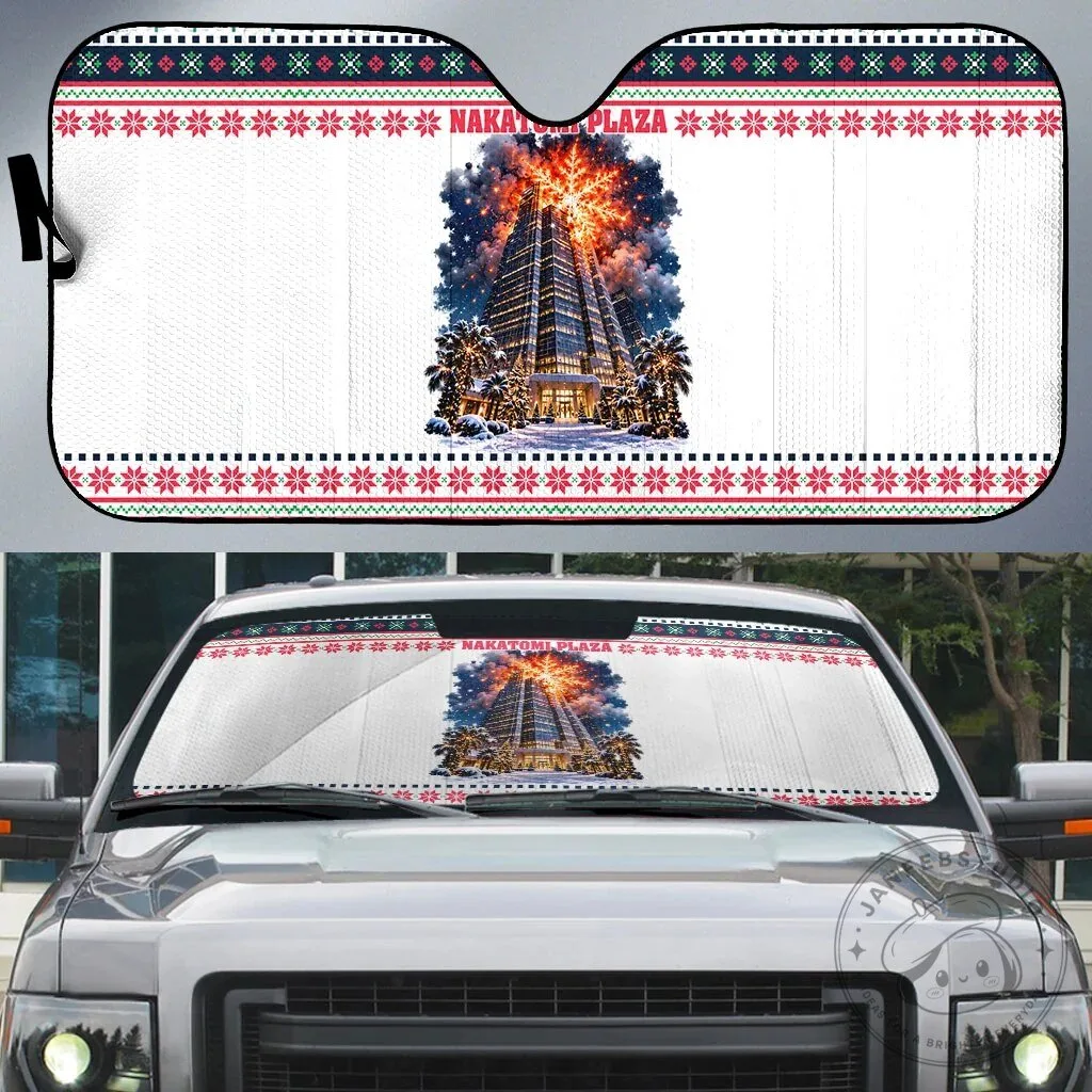 Nakatomi Plaza Christmas Explosion Holiday Car Sunshade