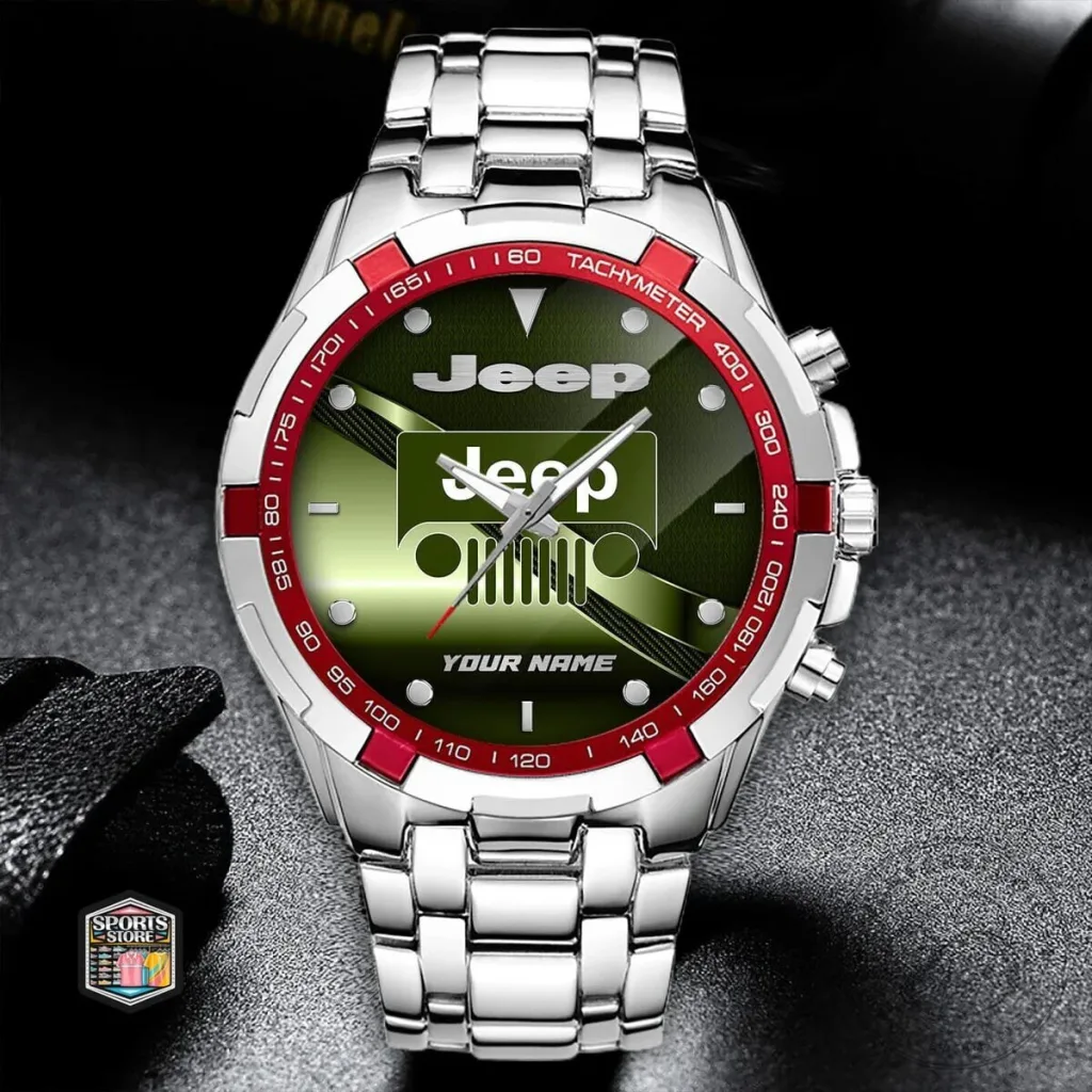 Jeep Logo Custom Name Elegant Fashion Design Stainless Steel Watch