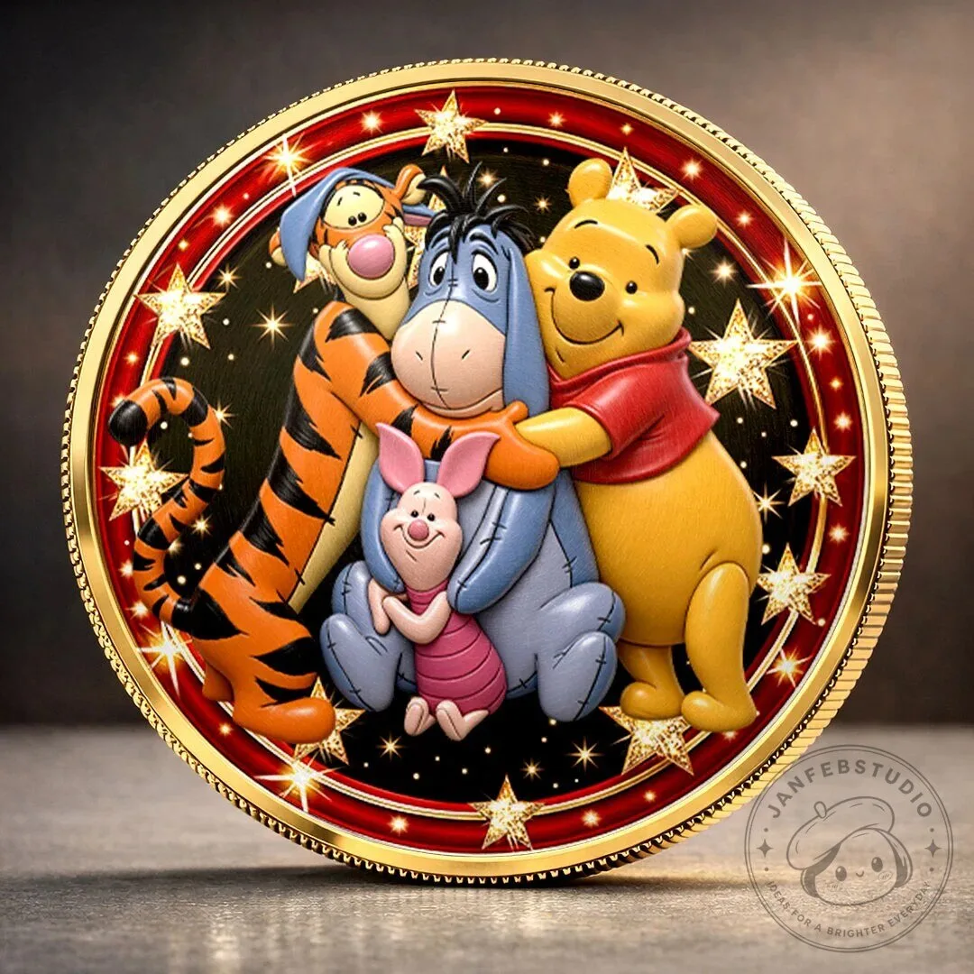 Winnie the Pooh and Friends Commemorative Gold Plated Collectible Coin