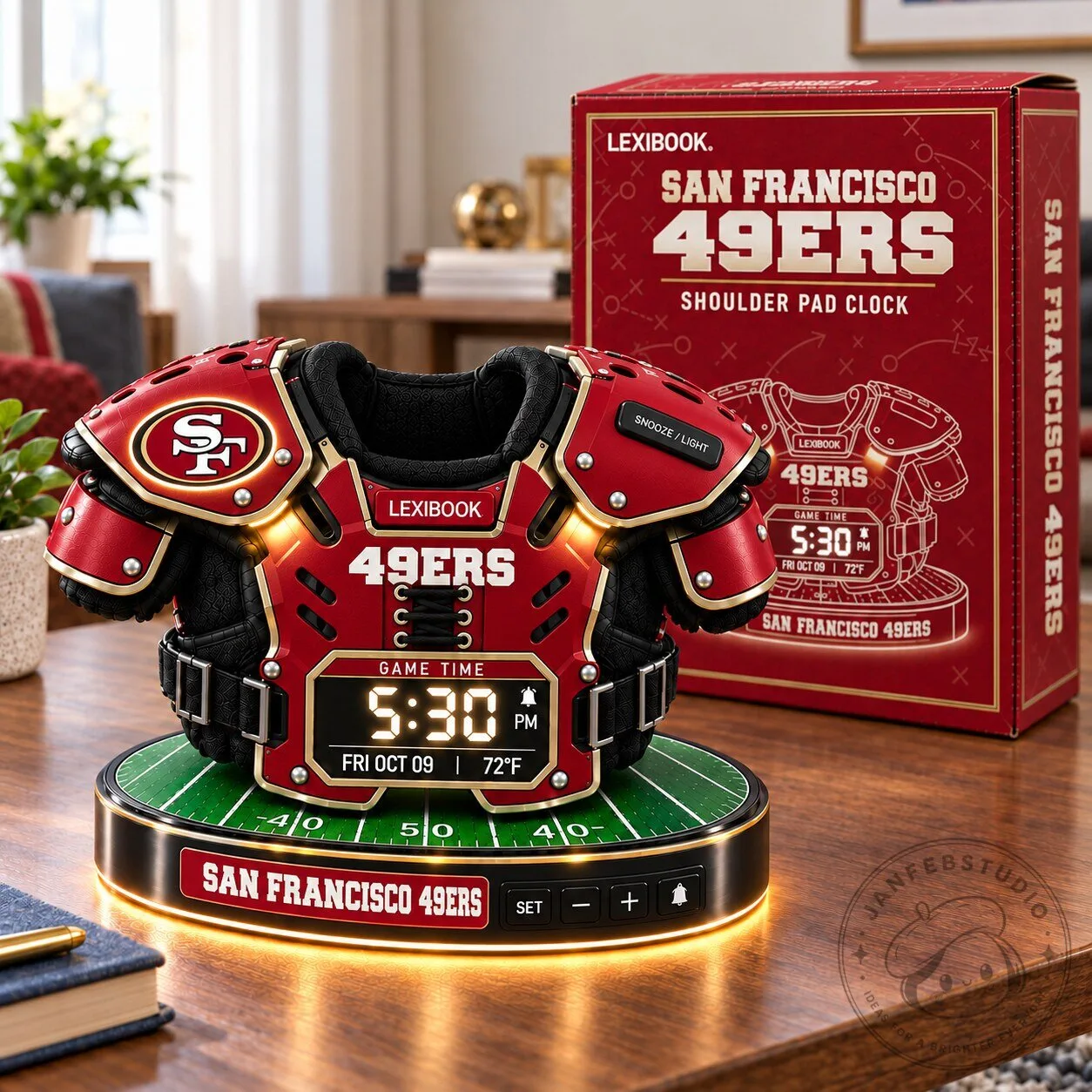San Francisco 49ers Football Shoulder Pad Digital Alarm Clock