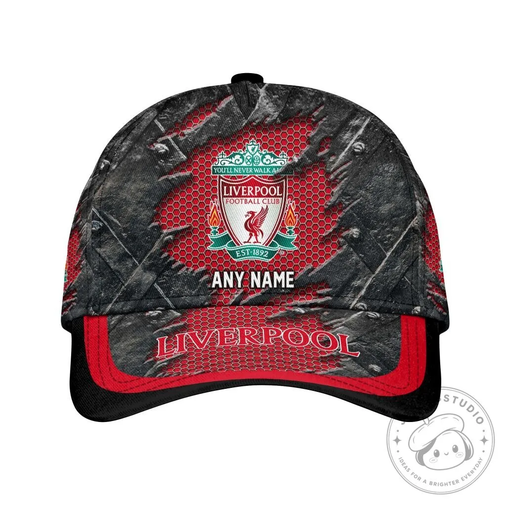 Liverpool Football Club Personalized Distressed Camouflage Baseball Cap Hat