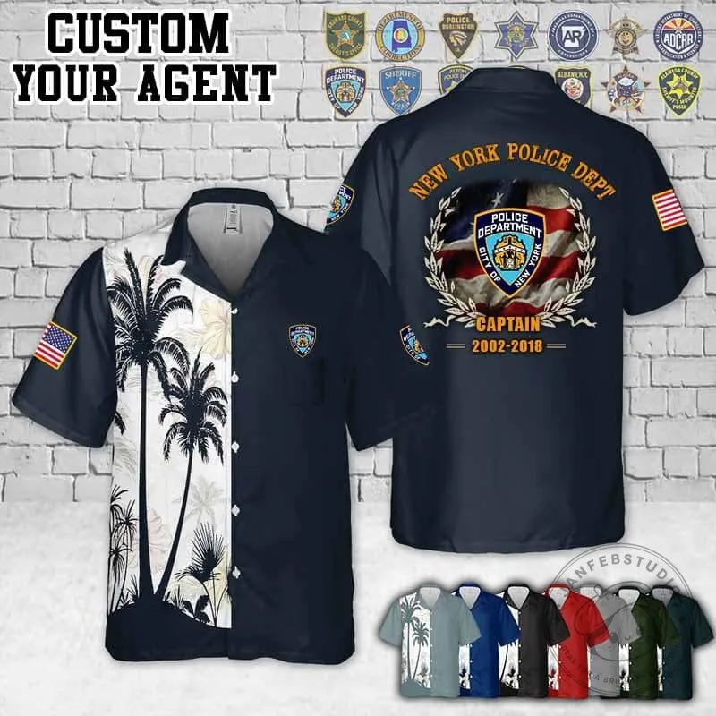 New York Police Department Captain Laurel Pocket Hawaiian Shirt