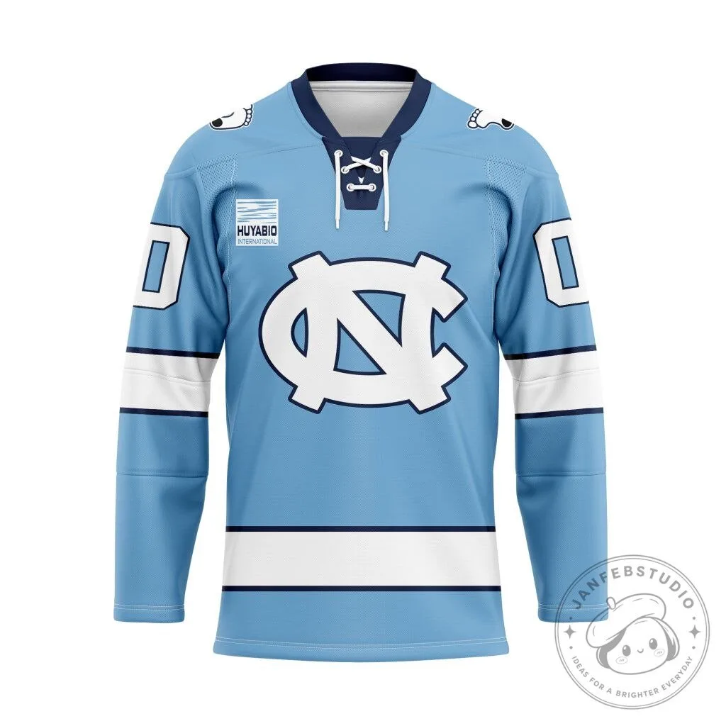 North Carolina Tar Heels Personalized Blue Lace Hockey Jersey